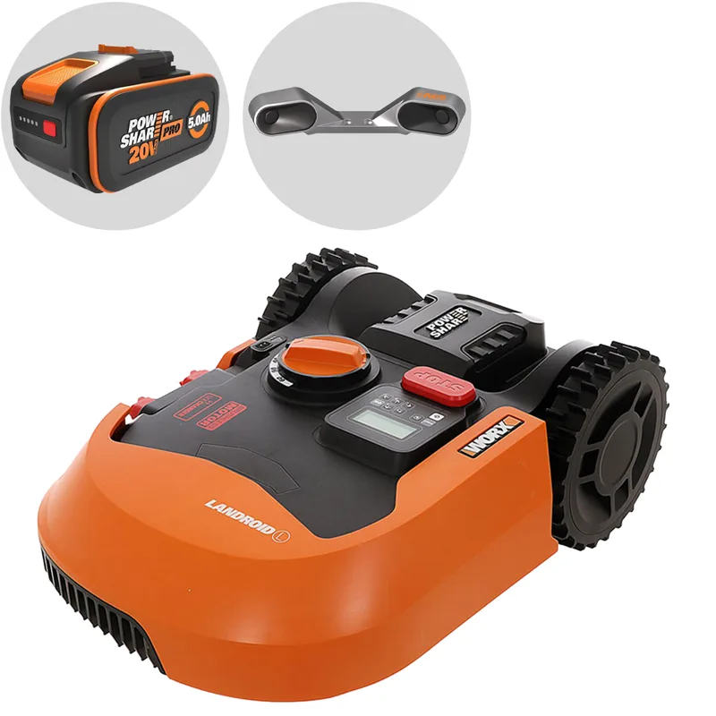 Worx Landroid WR147E.1 - Robot tondeuse - Avec périmètre - Batterie 20V et 4 Ah - L1000 - Capteurs d'obstacles