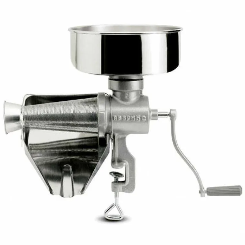 Reber 8502 N - Presse-tomates Manuel N°5 - collecteur et bac de récupération en acier INOX