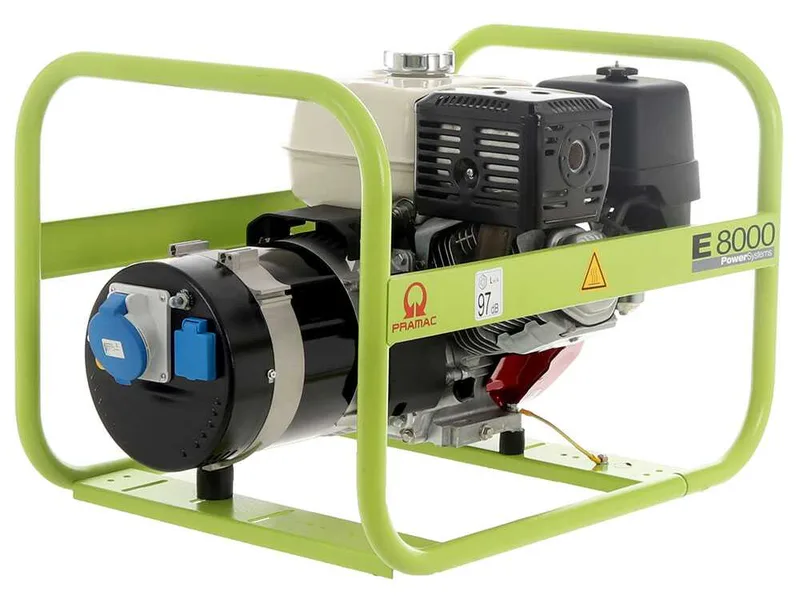 Pramac E 8000 - Groupe électrogène 6.4 kW monophasé à essence - avec moteur Honda GX 390