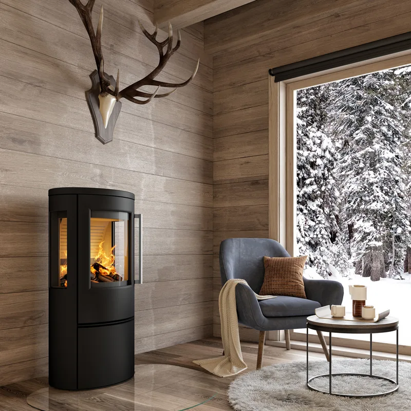 TermaTech TT23RG A-Flame Poêle à bois Acier Noir