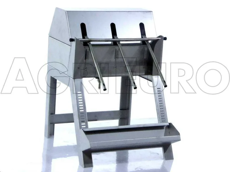 Enotecnica Pillan 3B INOX - Remplisseuse manuelle à 3 becs, avec réservoir et structure en acier inoxydable