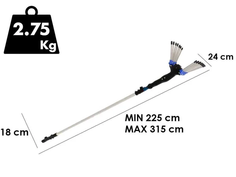 Peigne vibreur électrique Paterlini V-UP - 12V - Perche in aluminium télescopique 225 - 315 cm