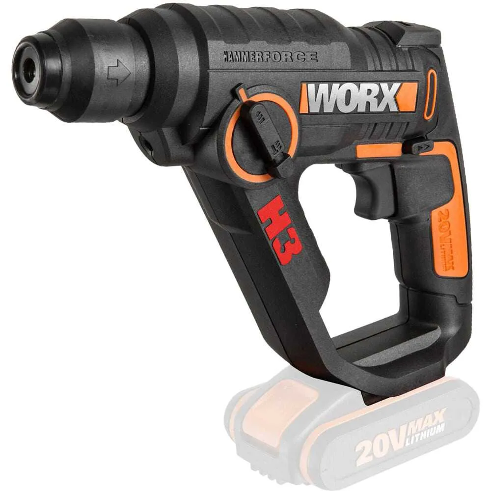 Perceuse, visseuse, Marteau pneumatique 20V Worx WX390.9 - produit 3 en 1 - machine uniquement