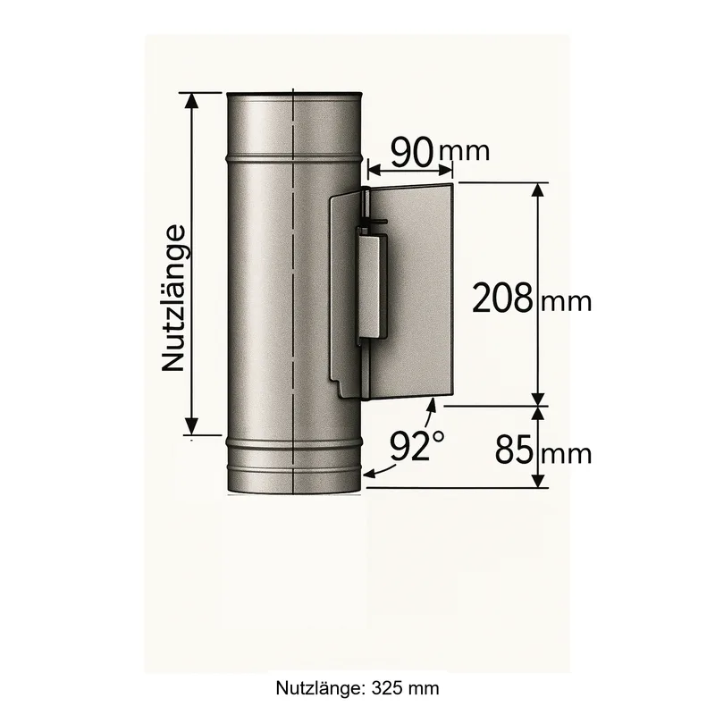 Schiedel PRIMA PLUS raccord de porte de nettoyage angulaire Ø150 mm avec siphon de condensat simple paroi mat