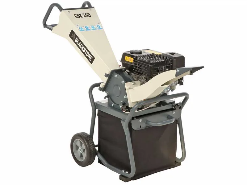 BlackStone GBK 500 - Broyeur thermique 2 en 1 avec bac ou goulotte d'éjection - Moteur Ducar DH212