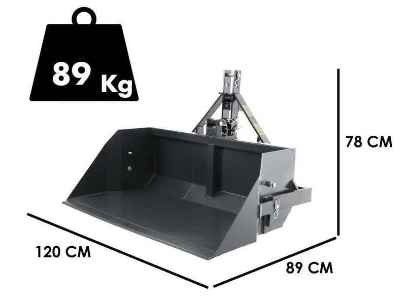 Godet arrière pour tracteur Blackstone B-PAL 120 - avec lame de 120 cm - charge 400Kg
