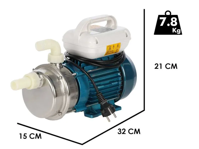 Tellarini ALM 25 - Pompe électrique de transfert pour huile en acier inox - Raccord en NYLON droit + courbé - Monophasée - 230V