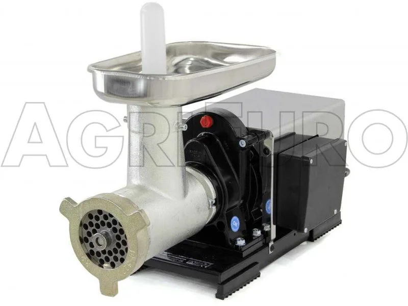 Hachoir à viande Reber 9504N INOX - N.32 - Moteur électrique à induction professionnel de 1200W - Motoréducteur avec engrenages en acier