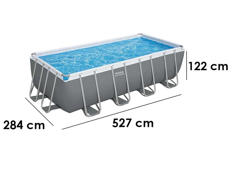 Bestway Steel Pro Max 56670 - 488x244x122 cm - Piscine hors-sol pour 5-6 personnes