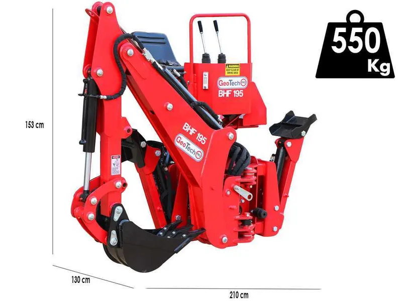GeoTech Pro BHF 195 - Pelle rétro fixe pour tracteur