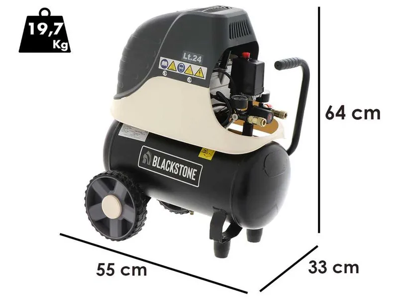 BlackStone LBC 24-20 - Compresseur d'air électrique - Réservoir 24 litres - Pression 8 bar