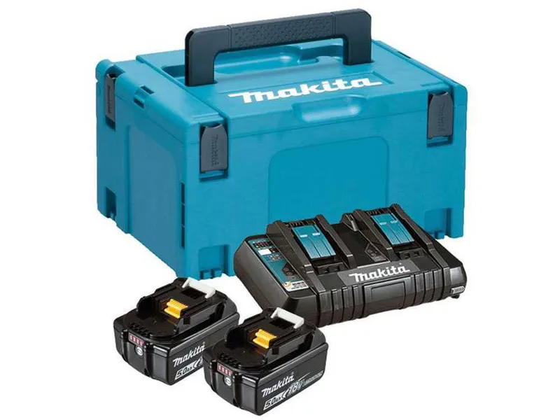 Chargeur de batterie Makita + 2 batteries 18V 6ah avec valise
