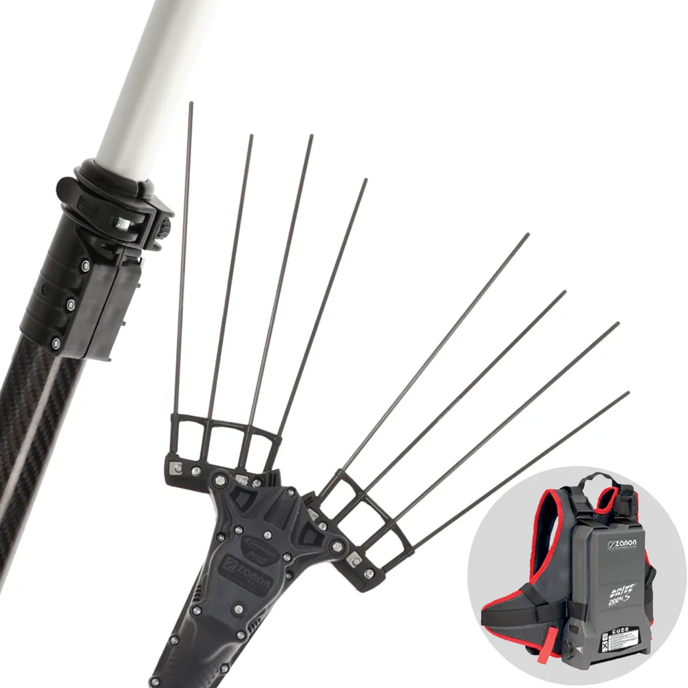 Zanon Karbonium PRO AL 200 - Peigne vibreur électrique à batterie dorsale 50.4V 5Ah - Perche télescopique 170/250 cm