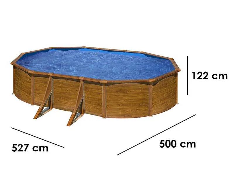 Gre Pacific Ovale 500 x 300 x 120cm - Piscine hors-sol en acier