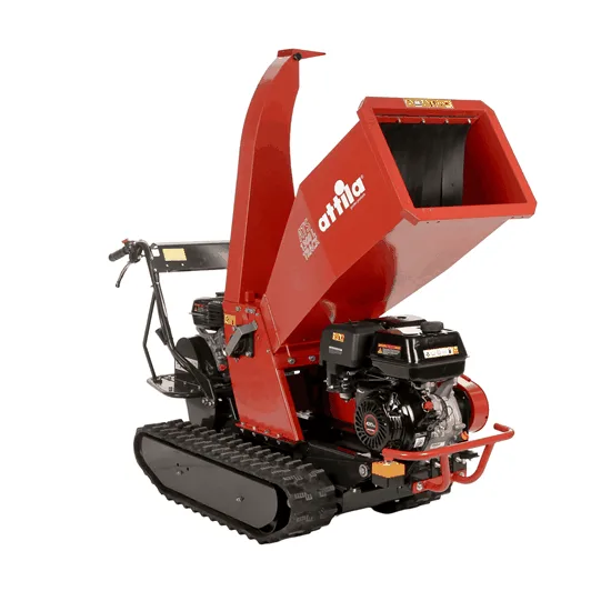 Attila ATS 1300 L TRACK - Broyeur de végétaux tracté sur chenilles avec châssis de brouette motorisée - Moteur Loncin 420 cm³