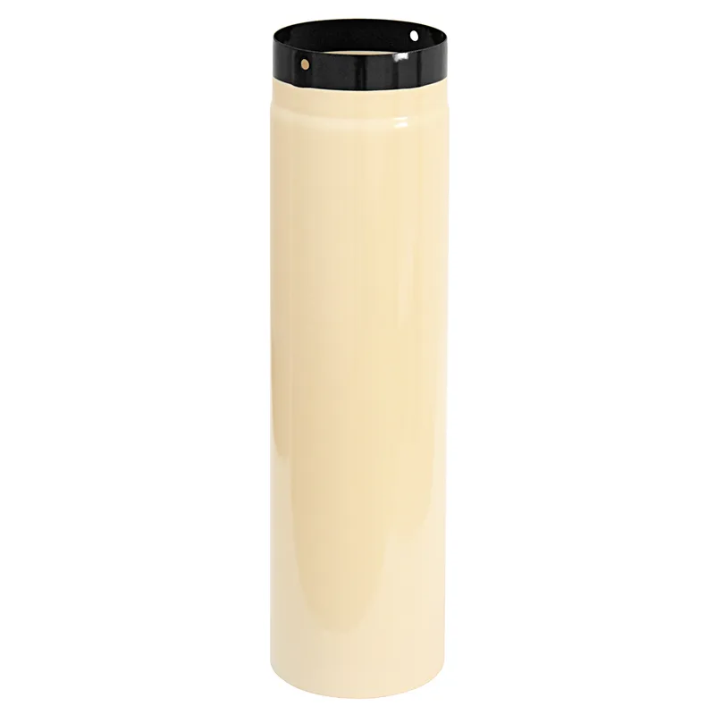 Tuyau de poêle / conduit de fumée émaillé 150 mm - 500 mm ivoire