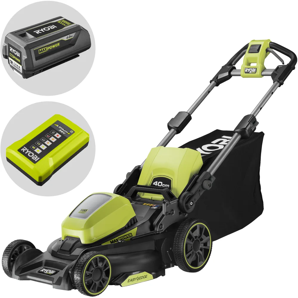 Ryobi RY36LM40A-140 - Tondeuse à gazon à batterie - MAX POWER 36V/4Ah - Largeur de coupe 40 cm