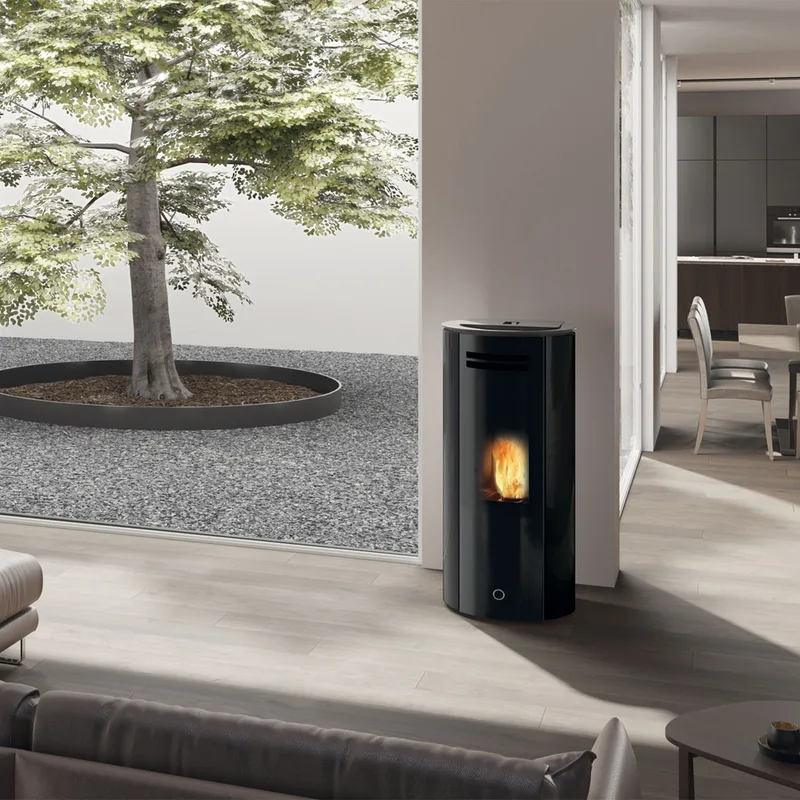 EK63 Spy 110+ Evo Poêle à granulés verre noir sortie fumées arrière