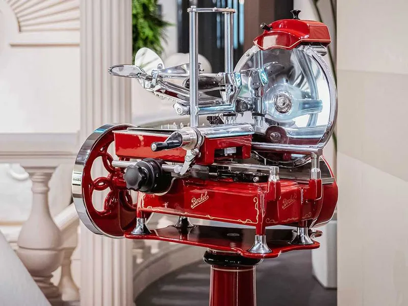 BERKEL B2 Rouge - Trancheuse à volant - Lames en acier chromé de 265 mm