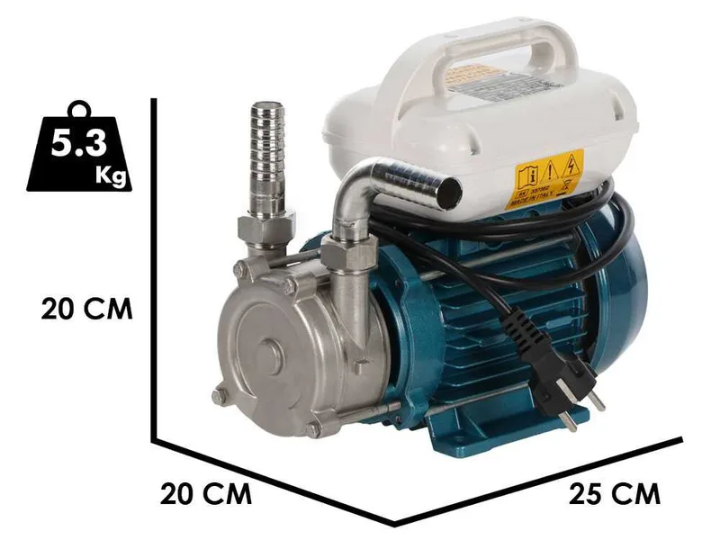 Tellarini ALM 20-SR - Pompe électrique de transfert pour huile en acier inoxydable - Raccord en acier inoxydable droits + courbés - Choisissez vos raccords