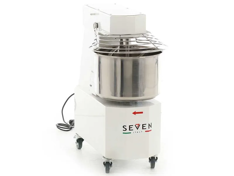 Pétrin à spirale professionnel Seven Italy GH 15 - 400 V - Avec roues et Minuterie