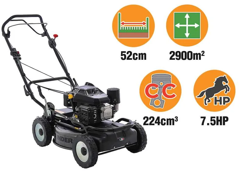 Marina Systems GRINDER Pro Max 4x4 52 - Tondeuse à gazon thermique tractée - Moteur Kohler CV224