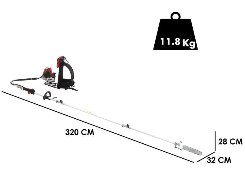 GeoTech GT-4 36 BP - Débroussailleuse multifonction thermique à dos à essence 4 temps