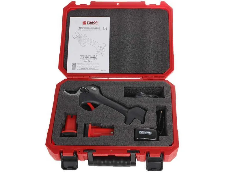 Kit Olive Light 1 Zanon - Peigne vibreur et sécateur à batterie - Perche télescopique 170 - 250 cm - 4 x 14,4 V 2,5 Ah - Diamètre de coupe 35 mm