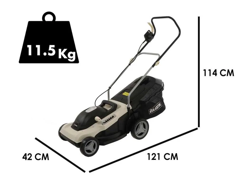 BlackStone B-ELM 38 - Tondeuse à gazon électrique - 1800W - Coupe de 38 cm