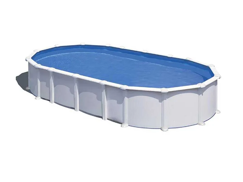Gre Haiti Ovale 730 x 375 x 132 cm - Piscine hors-sol en acier - Traverses enterrées
