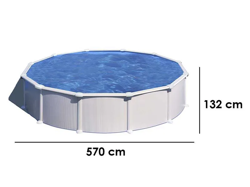 Gre Atlantis Ronde Ø550 x 132 cm - Piscine hors-sol en acier