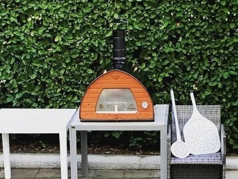 Pizza Party 70x70 - Four à pizza à bois d'extérieur - Chambre de cuisson 60 x 60 cm - Sole en biscotto réfractaire