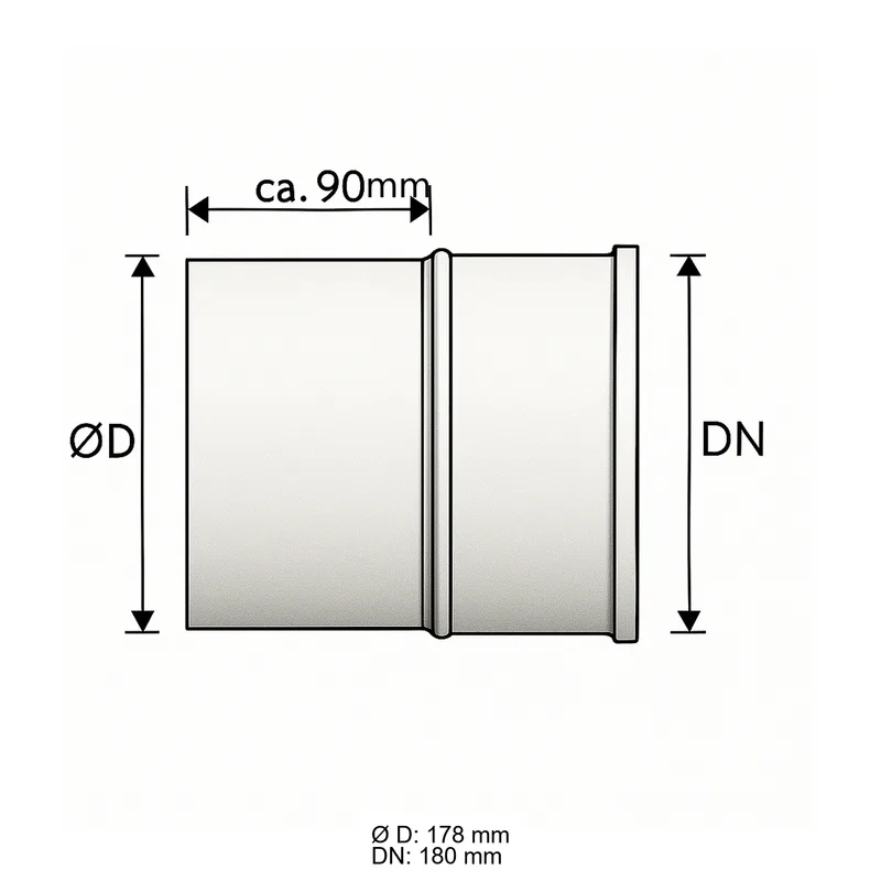 Schiedel PRIMA PLUS raccord chaudière emboîté Ø180 mm simple paroi mat