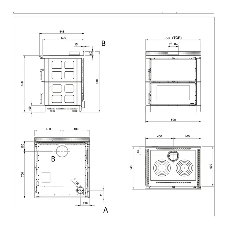 La Nordica VERONA XXL.16 Majolika - Blanc cuisinière à bois