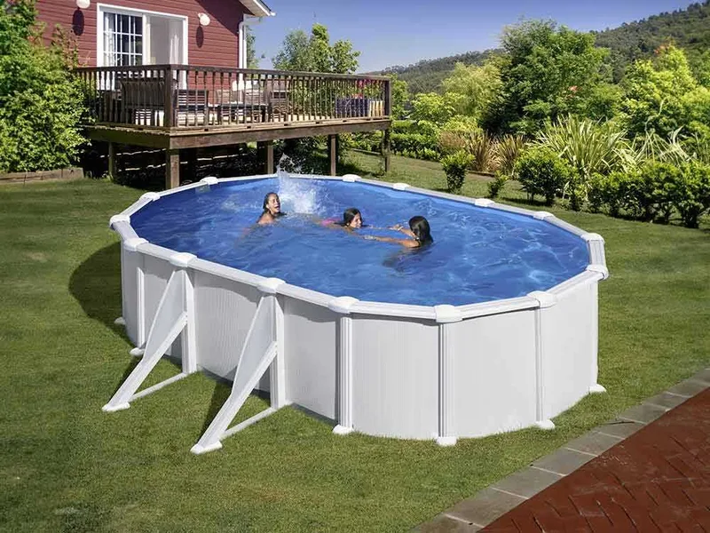 Gre Atlantis Ovale 610x375x120cm - Piscine hors-sol en acier - Filtre Aqualoon