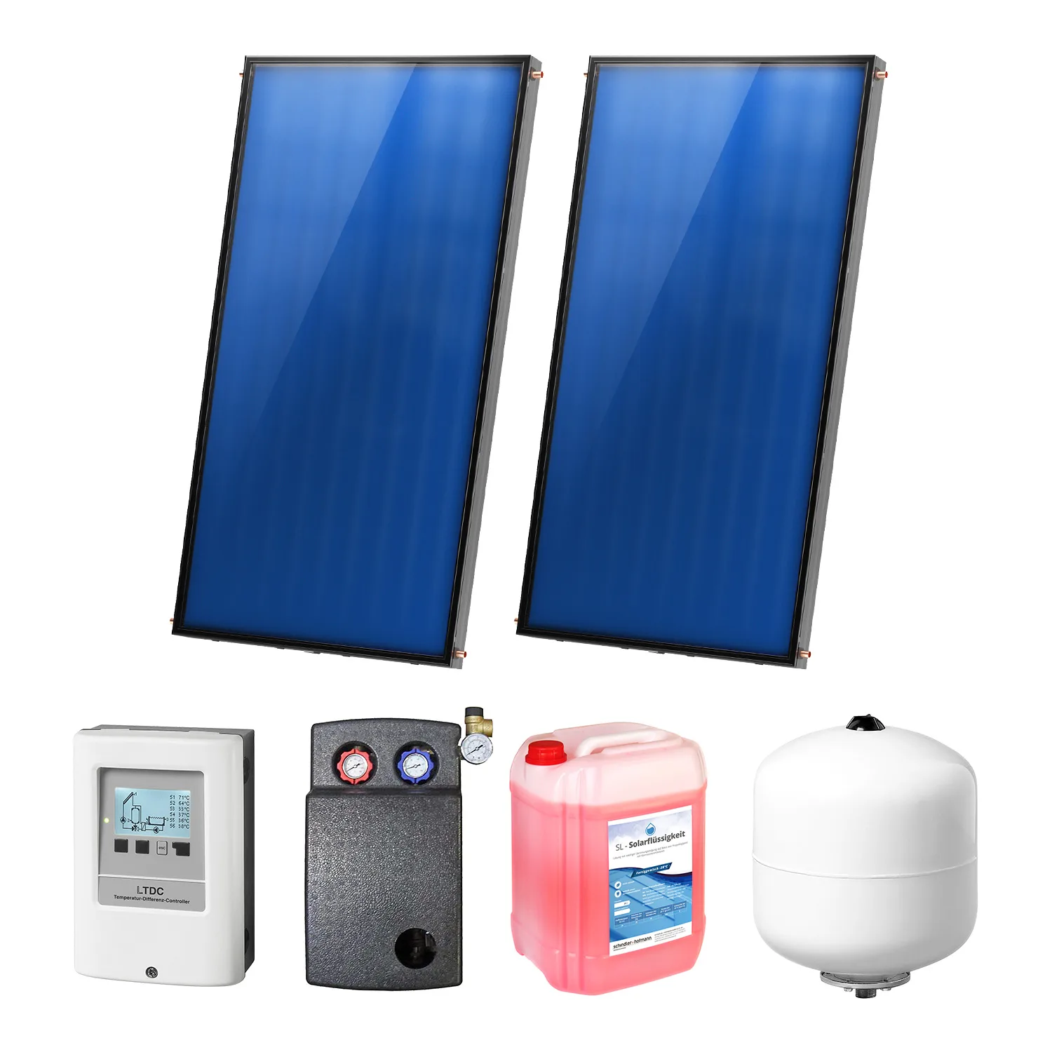 4,02 m² Sunex Kit de capteur solaire plat 1 2x Basicx 2.0 4C