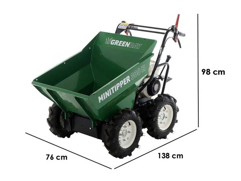 Brouette 4x4 à essence GreenBay MiniTipper 300 H - Moteur Honda GP160