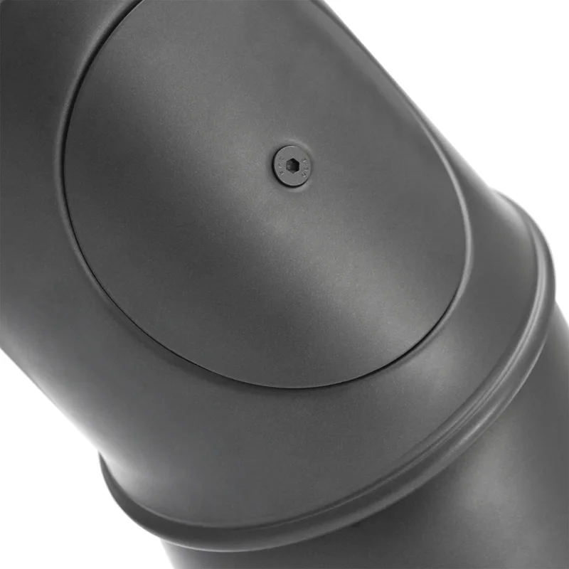 Raik Basic coude multiple de tuyau de fumée 150mm gris fonte avec porte – 4 pièces pour tuyau de fumée / conduit de fumée