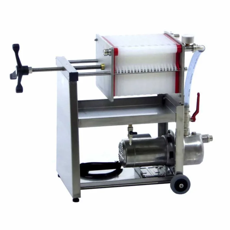 Enotecnica Pillan AF20 - Filtre à 20 cartons et à plaques 20x20 - pompe oneologique-châssis/pompe en acier INOX