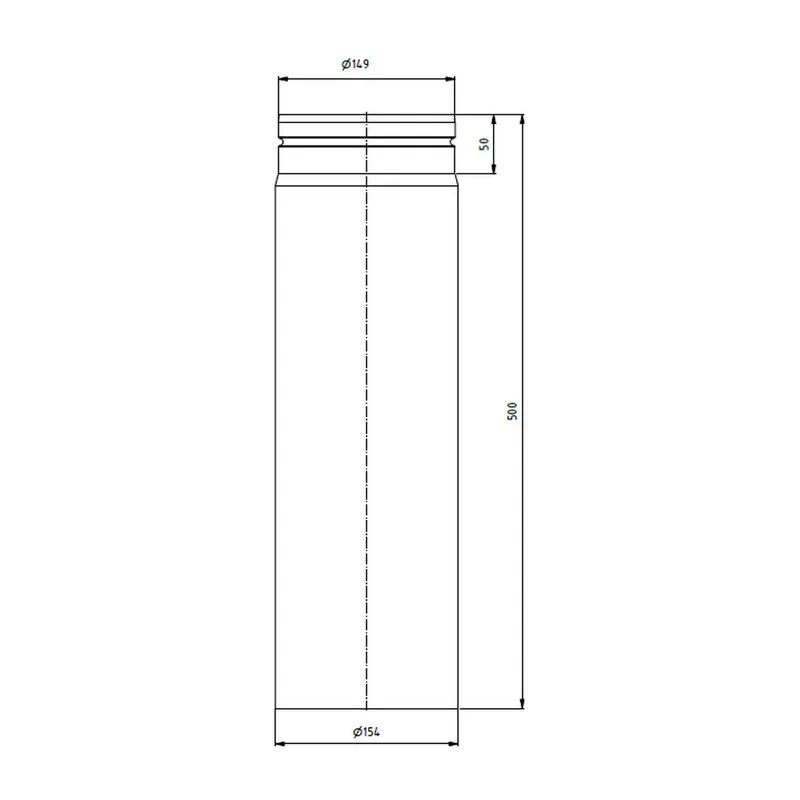 Raik tuyau LS diamètre 150x500x2,00mm rétreint noir