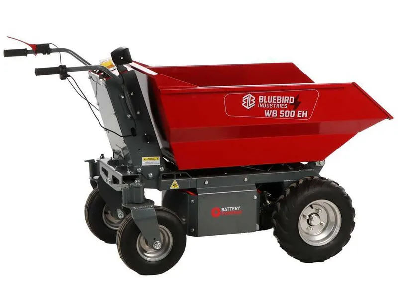 Blue Bird WB 500EH - Brouette à batterie - 48 V 32 Ah - Benne dumper avec basculement hydraulique