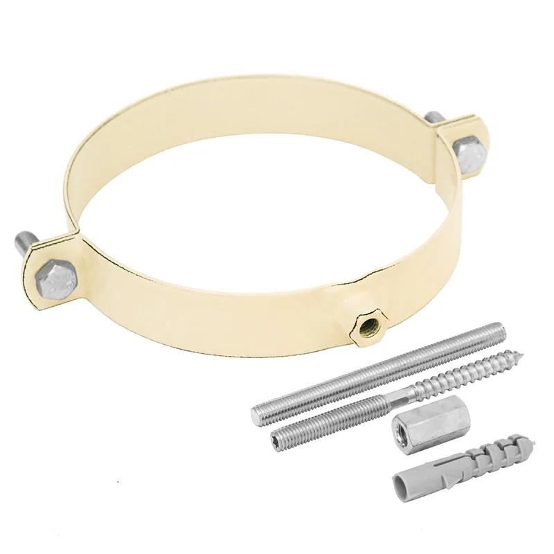 Raik Tuyau de Poêle / Tuyau Émaillé 120mm - Collier de Serrage Ivoire