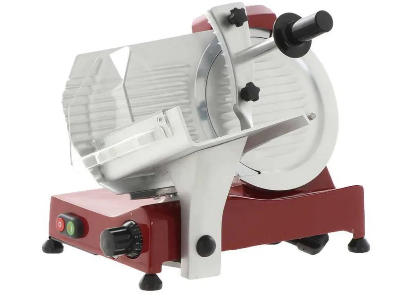 Trancheuse FAC F 250 R Rouge - Corps en Alliage d'aluminium - Avec parties lavables - Lame de 250 mm - Affûteur fixe