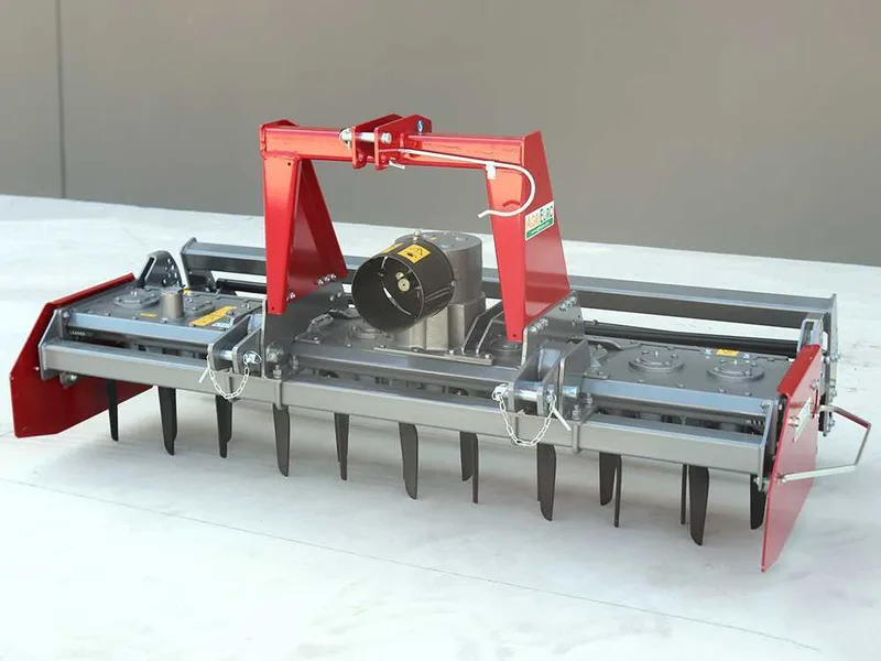 Herse rotative RM225 - largeur de travail 225 cm - 20 lames série lourde - Rouleau à cage