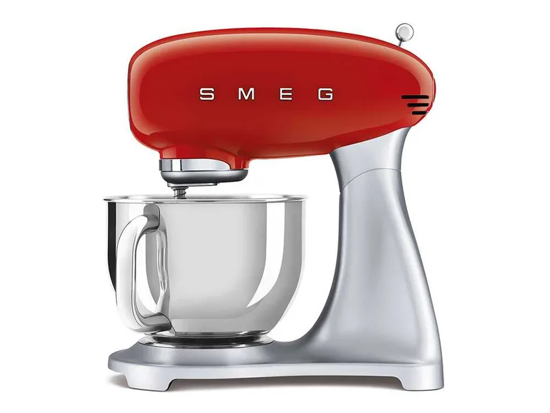 Smeg SMF02RDEU Rouge - Batteur Mélangeur Planétaire - Bol en Inox de 4,8 litres