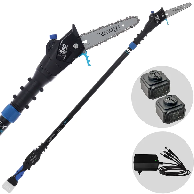 Vesco X150AT - Élagueuse à batterie sur perche télescopique - 160-250 cm - 2x 21,6 V 2,5 Ah