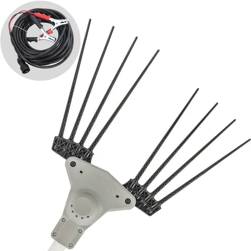 Volpi Super Bomber 295L - Peigne vibreur pour olives à batterie 12 V - Câble avec pinces inclus - Perche télescopique 210 à 300 cm