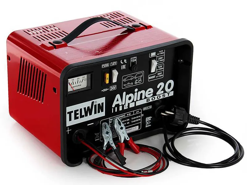 Telwin Alpine 20 Boost - Chargeur de batterie - batteries humides d'une tension de 12/24V - 300W