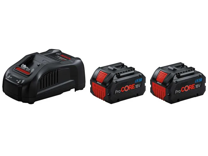 Bosch - Kit ProCORE pour la gamme Blue Professional - Avec deux batteries de 5,5 Ah et un chargeur