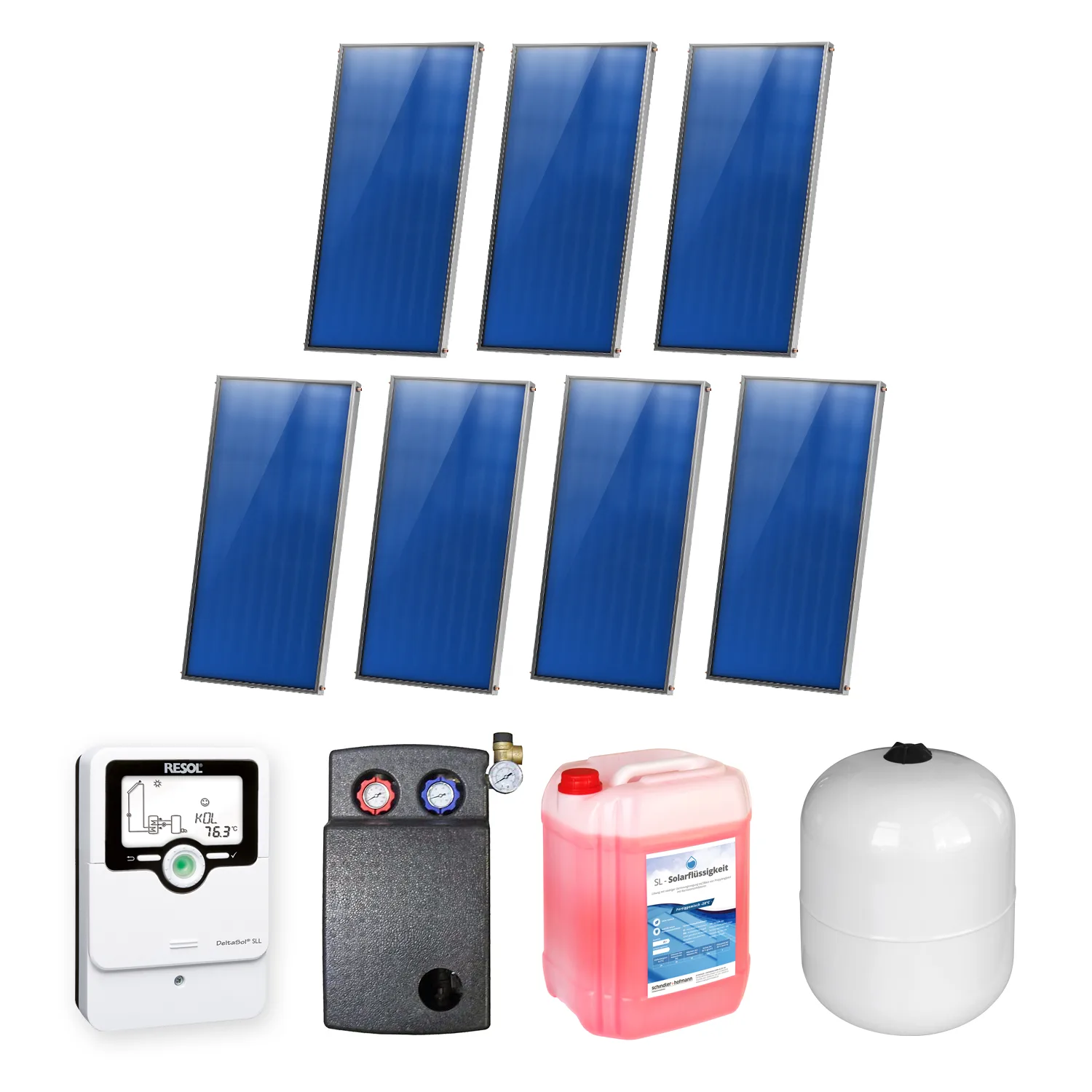 14,07 m² Ensemble de capteurs solaires plats Sunex 6 7x AMP 2.0